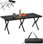 Outvita Beach Picnic Table, Lightweight Roll Up Low Camping Table, Portable Folding Table with Carrying Bag for Outdoor, BBQ, Sand, Picnic, Party, Patio 46 Inches