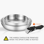 Inqibee Tri-Ply Stainless Steel Cookware Set with Detachable Handle, Removable Handle Pots and Pans Set, Induction Kitchen Cooking Set for Home & RV Camping, Dishwasher and Oven Safe