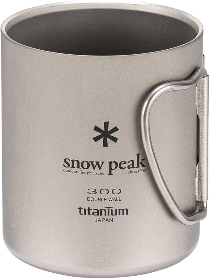 Snow Peak Double Wall Titanimum Insulated Mug, Lightweight, Durable, Camping, 300ml