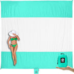 WEKAPO Beach Blanket Sandproof Waterproof, Extra Large Beach Mat, Oversized & Compact Sand Free, Quick Drying Beach Essentials for Vacation, Cruise, Picnic & Camping with Stakes