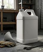 kitchentoolz 2.5 Gallon Water Jug – Heavy-Duty HDPE Carboy for Automotive Used Oil & Liquid Storage – 10 Quart Mixing Container with Secure Lid – Made in USA - White 8 Pack
