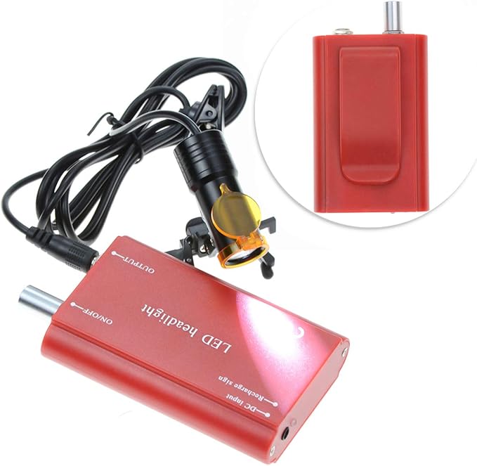 5W Waist Hanging Head Light with Plastic Clip Filter for Magnifier (Red)