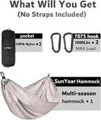 Sunyear Camping Hammock 4 Season Quilted Winter Hammock- Cozy and Durable, Best for Cold Weather
