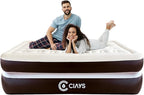 Ciays Air Mattress with Built-in Pump, Blow Up Mattress with Carrying Bag for Home and Camping, Flocked Top Inflatable Air Bed for Guests, Family