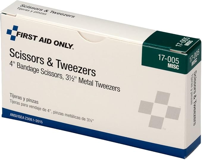 First Aid Only 17-005 Bandage Scissors and Forcep Tweezers Combo Pack (Pack of 2)