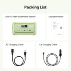 BLUETTI Elite 10 Mini Portable Power Station, 128Wh LiFePO4 Battery with 200W AC Outlet, 10ms UPS Backup, Fast Recharge Solar Generator for Camping, Travel & Outage Emergency Backup (Meadow Green)