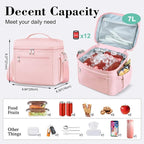 DALINDA Lunch Bag Cooler Bag Lunch Box for Women Men, Insulated Leak Proof LunchBox Lightweight for Picnic,Grocery,Beach,Camping,Travel,Work