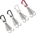 Alasum 4pcs Outdoor Camping Tent Buckle and Deck Spring Hook Set, Sturdy Tent Rope Fixing Accessories for Hiking and Backpacking Random Color