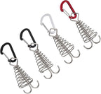 Alasum 4pcs Outdoor Camping Tent Buckle and Deck Spring Hook Set, Sturdy Tent Rope Fixing Accessories for Hiking and Backpacking Random Color