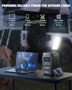 240W Portable Power Station 154Wh/48000mAh, 100W USB-C PD(Dual Way) LiFePO4 Battery Power Bank Station, 7 ports Solar Generator with LED and Stand for Camping, Home, Travel(Wall Charger Not Included)