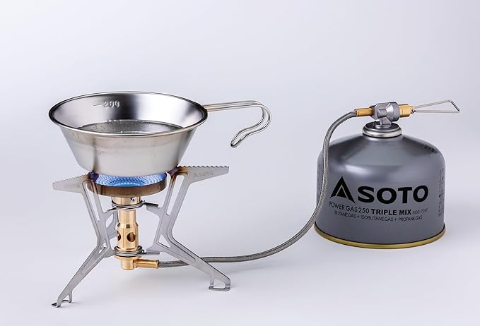 SOTO Fusion Trek Detachable Compact & Portable Camping Gas Stove with Micro Regulator Valve System, Wind-Resistance Backpacking Stove for Outdoors, Hiking, Cooking - Shipped Empty