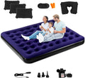 King Size Camping Air Mattress Bed with Air Pump,80"x 72"Thickened Portable Blow Up Inflatable Air Mattress,Travel Sleeping Bed Pad for Camping Home Hiking