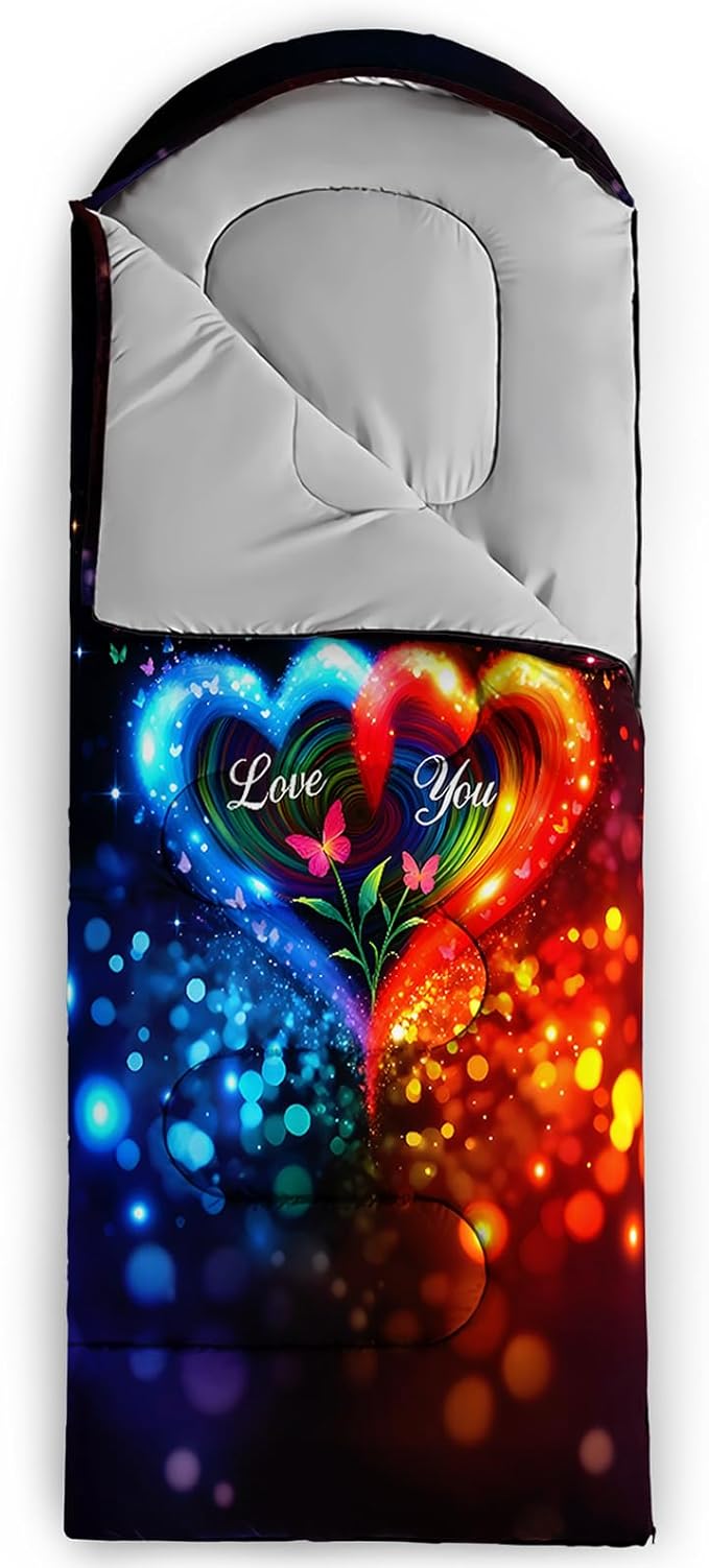 QOOMO Camping Sleeping Bags,3 Season Warm & Cool Weather,Lightweight,Waterproof Sleeping Bags for Adults & Kids,Traveling,and Outdoors,Camping Gear Equipment