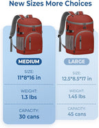Cooler Backpack Insulated Waterproof,30/45 Cans Backpack Coolers Leakproof Lunch Backpack for Men Women Portable Soft Cooler Bag for Beach Camping Trave Picnic