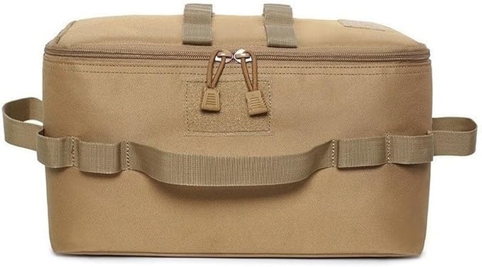 Tactical-Camping Storage Bag, 600d Oxford Cloth Utility Tote Bag, Outdoor Camping Storage Bags Foldable Lightweight Large Capacity Tool Organizer, 15.0 * 7.9 * 2.8in(Brown)