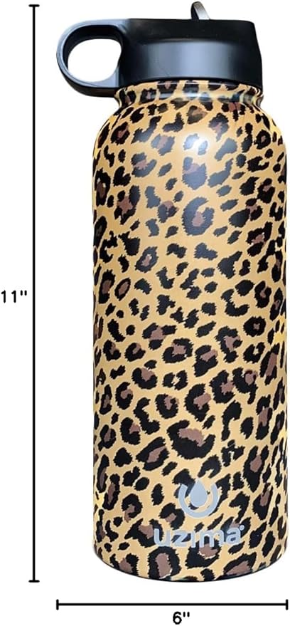 Uzima - Z-Source Filtered Water Bottle for Hiking, Backpacking, Camping, and Travel. Large 32oz Capacity with Double-Walled Stainless Steel Exterior.