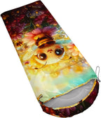 AILONEN Kawaii Panda Sleeping Bags,Lightweight & Waterproof,3 Season Warm & Cool Weather,Dreamy Purple Flower Animal Themed Sleeping Bags for Boys,Girls,Kids,Adults Travelling,Outdoors