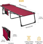 KingCamp Reclining Lounger Chair Camping Cots, 74.8" x 23.2" x 13.3", Wine