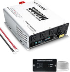 LVYUAN 3000 Watt Power Inverter 12V to 110V 120V DC to AC Converter with 4 AC Outlets, LCD Display, USB Charge Port, Remote Control for Home RV Vehicle Outdoor Camping Car Power Inverter