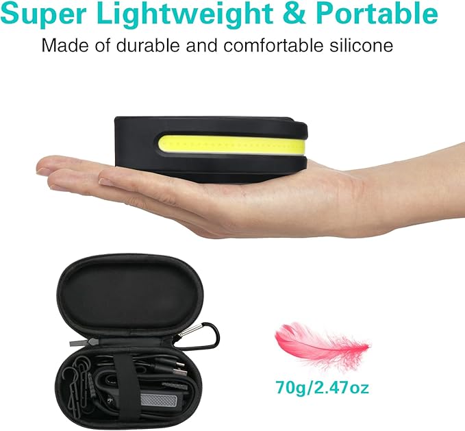 SEVENKA Rechargeable Headlamps with Carrying Case, Bright LED Headlamp Flashlight, Wide Floodlight & Spot Light, 1000 Lumen, Motion Sensor,2.4oz Lightweight Headlight for Hiking, Camping Gear