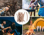 Survival Waterproof Match Kit – 20/40/60/80/100 Fire Starters with Extra Striker, Metal Tin & 20 Waxed Tinder Cords – Stormproof Windproof for Camping & Emergency (5 x Tin Matches + 20 Wax Ropes)