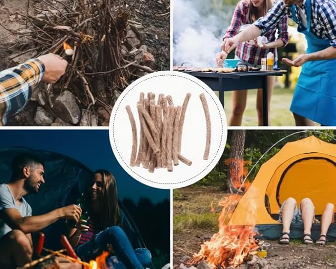 Survival Waterproof Match Kit – 20/40/60/80/100 Fire Starters with Extra Striker, Metal Tin & 20 Waxed Tinder Cords – Stormproof Windproof for Camping & Emergency (3 x Tin Matches + 20 Wax Ropes)