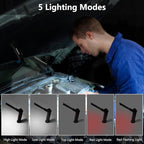 Working Light Portable, Rechargeable Work Lights with Magnetic Base Hanging Hook,360° Rotate 5 Modes,COB LED 800 Lumens Foldable Inspection Light for Car Repair, Grill and Outdoor Use(2pack)