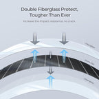 BougeRV Arch 100 Watt Fiberglass Flexible Solar Panel 23% High-Efficiency, 270° Lightweight Portable Bendable 12 Volts 10BB Mono Cell for RV Camping Home Boat Marine Curve Surface Black