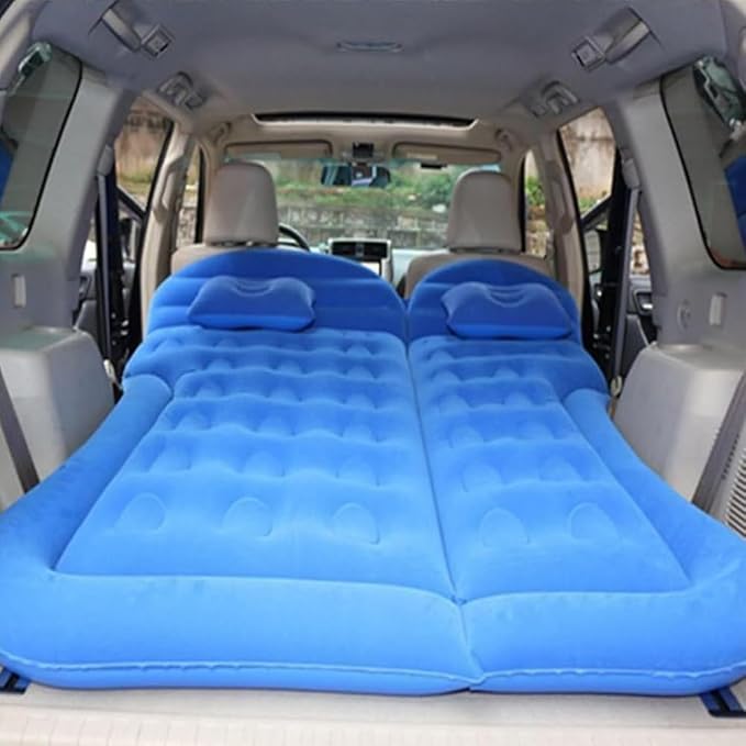 Car Air Mattresses for Equinox/GMC Terrain 2018 2019 2020 2021 2022 2023 2024,Inflatable Bed Mattress with Electric Air Pump Portable Sleeping Pad for Travel Camping Trunk & Back Seat,Blue