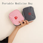 Portable Mini First Aid Bag Empty, Small Size Travel Medicine Pouch Double Zippers Handy Pills Pocket for Travel Home (Gray)