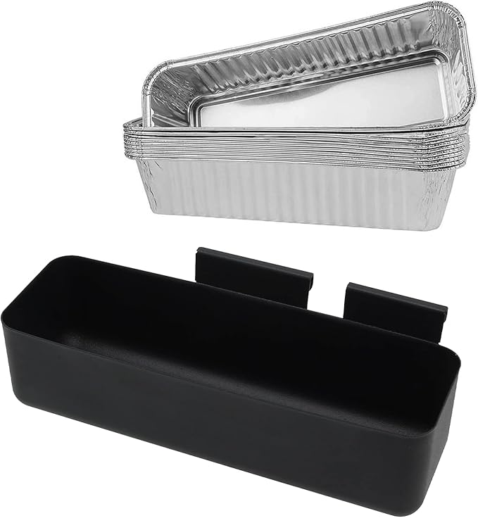 MixRBBQ Grease Cup with Aluminum Drip Pans Liner Set for Camp Chef Griddles Accessories, Professional Drip Catcher Pan Holder for Camp Chef Stove SG100 SG90 SG14 SG30 SG60, Foil Pans(10 Pack), 24 oz