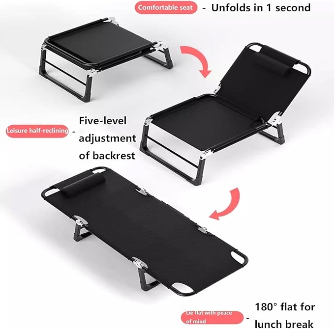 Portable Folding Adult Bed with Detachable Cotton Pad, Heavy Duty Steel Frame Camping Cot for Indoor & Outdoor(195 * 68 * 26CM)