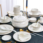 Kitchen Tableware Set with 56 Pieces of Household Ceramic Dishes Set with Ceramic Tableware