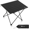 MOON LENCE Ultralight Folding Camping Table, Compact,Portable with Carry Bag, for Outdoor Cooking, Picnic, Camp, Boat, Travel (Black - M)