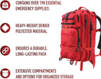 Rothco Trauma Kit Backpack - Includes Over 190 Emergency Survival Items for Any Situation - Red