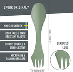 Light My Fire Spork Original 4-Pack 3-in-1 Camping Spoon Fork Knife Combo Reusable Travel & Camping Utensils Lunch Spork Outdoor Backpacking Hiking Picnic Utensil BPA Free, Nature