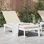 Sun Lounger with Cushion White 73.2"x23.6"x11.4" PPtanning Chair Camping Chairs Recliner Patio Suitable for Garden Courtyard