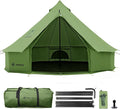 Canvas Bell Yurt Tent with Stove Jack, Waterproof Luxury 4 Season Tents for Family Outdoor Camping 100% Cotton Green Glamping Tents for Hunting, Partie, All Year Living