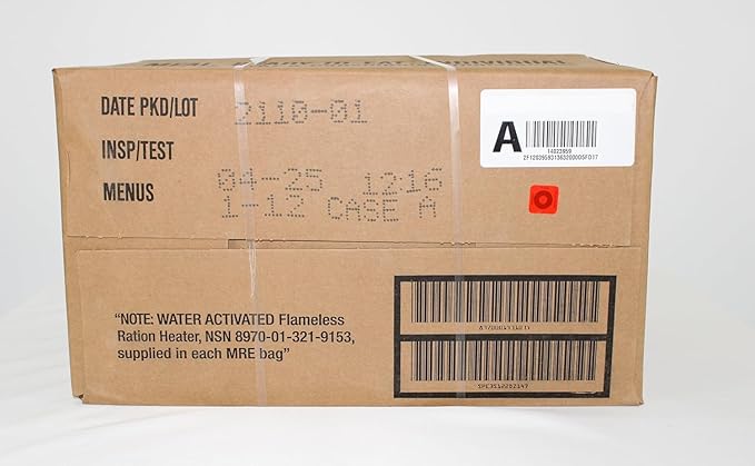 MRE Meals Ready to Eat, Inspection 2025, 2026 or Better, Emergency Food Supply, Survival Camping Outdoor 12 Pack(A Case, 1, Count)