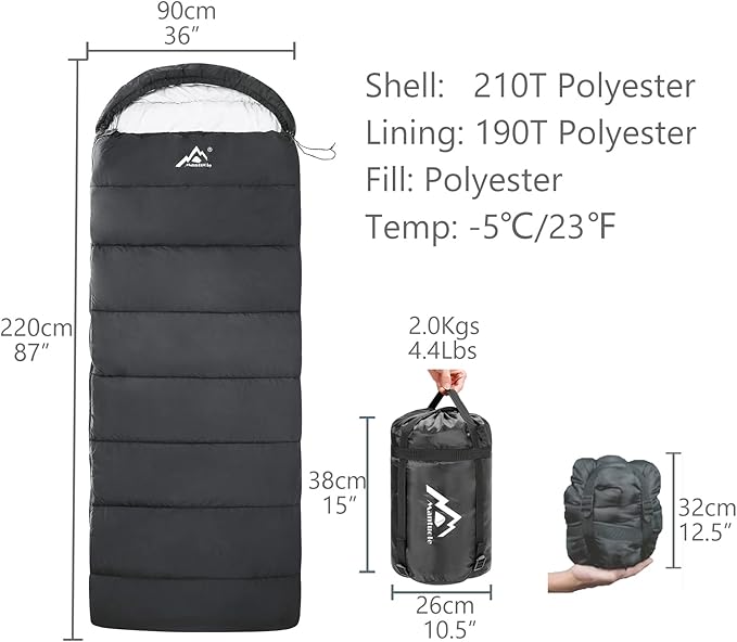Heated Sleeping Bag - 5pcs Multi USB Power Support Heating Pads, Operated with Battery Power Bank or Other USB Supplies, Portable Compact Envelope Style Bag