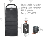 Heated Sleeping Bag - 5pcs Multi USB Power Support Heating Pads, Operated with Battery Power Bank or Other USB Supplies, Portable Compact Envelope Style Bag