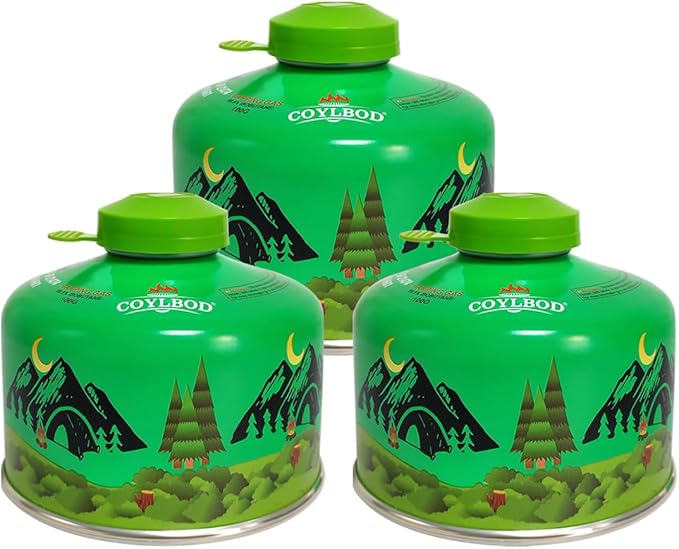 Isobutane Fuel Canister 100g, Camping Stove Fuel, Butane Camping Propane Mixture Blend Camping Fuel Gas (3 Pack)