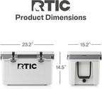 RTIC Ultra-Light 32 Quart Hard Cooler Insulated Portable Ice Chest Box for Drink, Beverage, Beach, Camping, Picnic, Fishing, Boat, Barbecue, 30% Lighter Than Rotomolded Coolers
