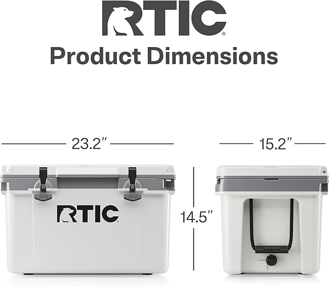 RTIC Ultra-Light 32 Quart Hard Cooler Insulated Portable Ice Chest Box for Drink, Beverage, Beach, Camping, Picnic, Fishing, Boat, Barbecue, 30% Lighter Than Rotomolded Coolers