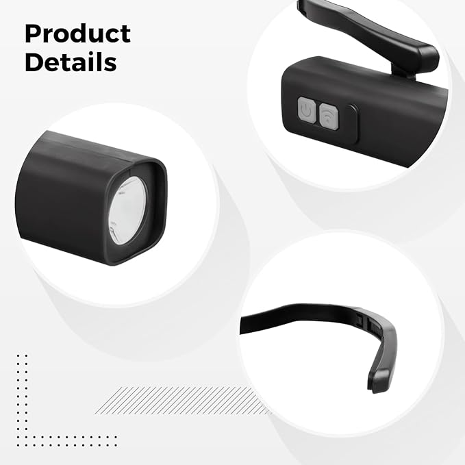 1000Mah Rechargeable Ear Mounted Headlamp With Motion Sensor, Adjustable Brightness For Fishing, Camping, Running, Portable Head Light