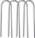 Heavy Duty Trampoline Stakes Anchors High Wind Stakes U- Shaped Sharp Ends Ground Anchor Galvanized Steel 11.8inch for Soccer, Tents and Garden Decorations