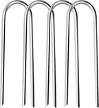 Heavy Duty Trampoline Stakes Anchors High Wind Stakes U- Shaped Sharp Ends Ground Anchor Galvanized Steel 11.8inch for Soccer, Tents and Garden Decorations