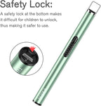 REIDEA Lighter S4 Electronic Candle Lighter USB Rechargeable with Security Lock, Windproof Fast Heat Sinking, Non-Slip Switch for Candle, Grill, Camping (Mint Green)