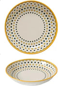 Camping Plates Ceramic Dinner Plate Home Kitchen Round Ceramic Tableware Retro Pattern Dessert Salad Plate Dinner Plate Decorative Plate(D)