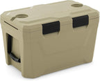 COSTWAY Insulated Portable Cooler, Hard Shell Ice Chest w/ 2 Cup Holders, Bottle Opener, Drain Plug, 3-Day Ice Retention, Outdoor Leak-Proof Dry Box for Beach, Camping, Fishing, Picnic